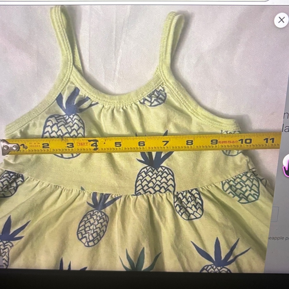 Tea Collection Pineapple Print Trapeze Dress 4 Whimsywear Cottagecore Playful - Picture 6 of 9